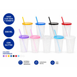 Vaso malteada Glitter 500ml